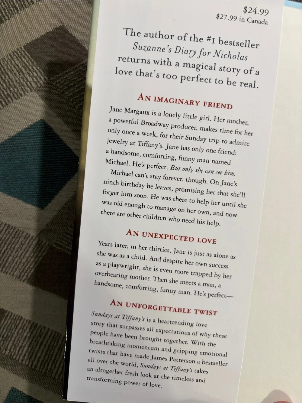 James Patterson - Sundays at Tiffany's (hard Cover)